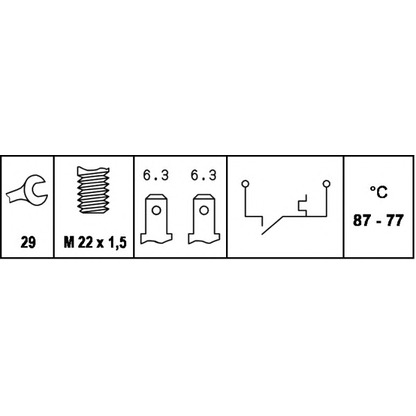 Foto Termocontatto, Ventola radiatore HELLA 6ZT007800031