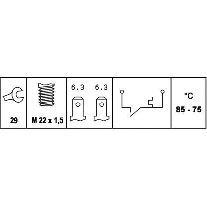 Photo Temperature Switch, radiator fan HELLA 6ZT007800041