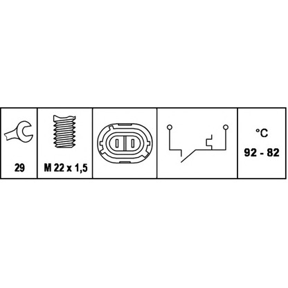 Photo Temperature Switch, radiator fan HELLA 6ZT007808011