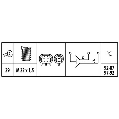 Photo Temperature Switch, radiator fan HELLA 6ZT181611031