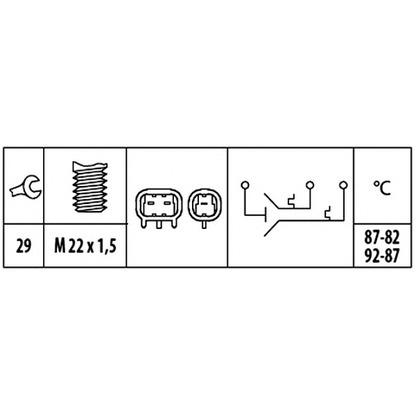 Zdjęcie Przełącznik termiczny, wentylator chłodnicy HELLA 6ZT181611041