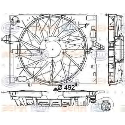 Foto Ventilador, refrigeración del motor HELLA 8EW351043161