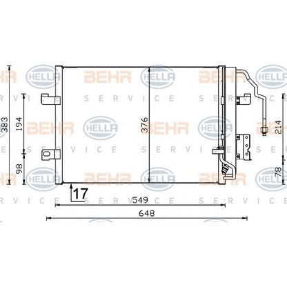 Фото Конденсатор, кондиционер HELLA 8FC351301364