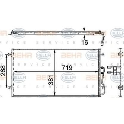 Фото Конденсатор, кондиционер HELLA 8FC351303701