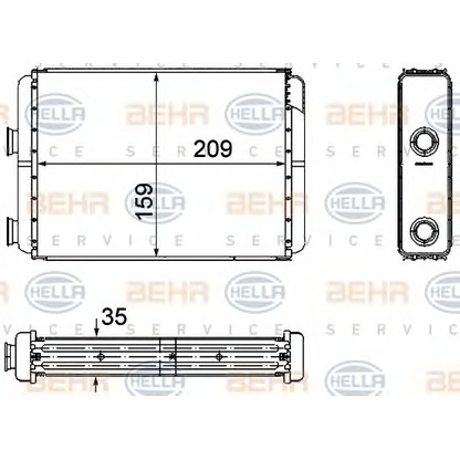 Foto Scambiatore calore, Riscaldamento abitacolo HELLA 8FH351308251