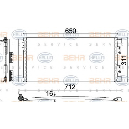 Фото Конденсатор, кондиционер HELLA 8FC351310661