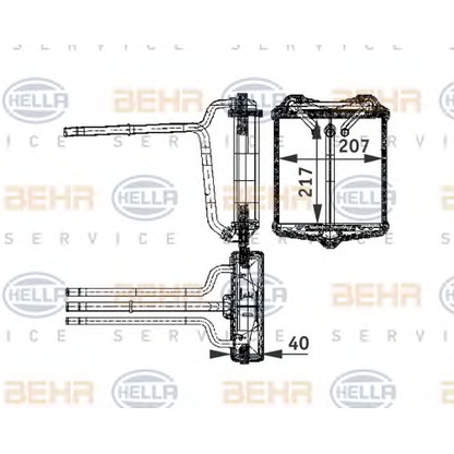 Foto Scambiatore calore, Riscaldamento abitacolo HELLA 8FH351311601