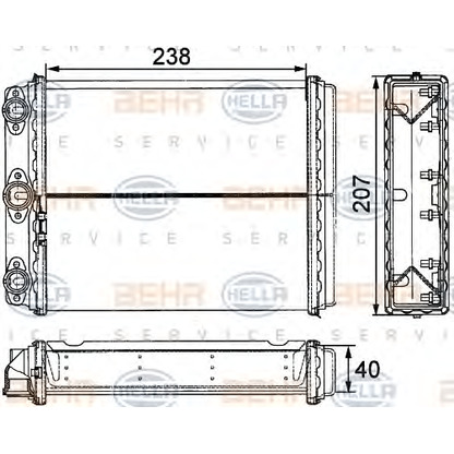 Photo Heat Exchanger, interior heating HELLA 8FH351311611