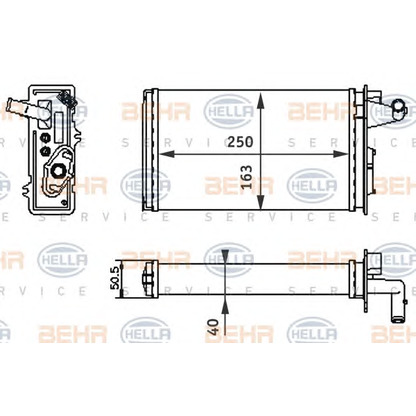 Photo Heat Exchanger, interior heating HELLA 8FH351313041