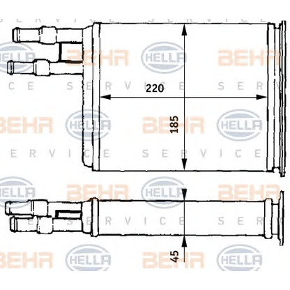 Foto Scambiatore calore, Riscaldamento abitacolo HELLA 8FH351313171