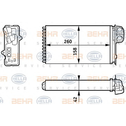 Foto Scambiatore calore, Riscaldamento abitacolo HELLA 8FH351313421