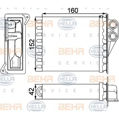 Photo Heat Exchanger, interior heating HELLA 8FH351313591