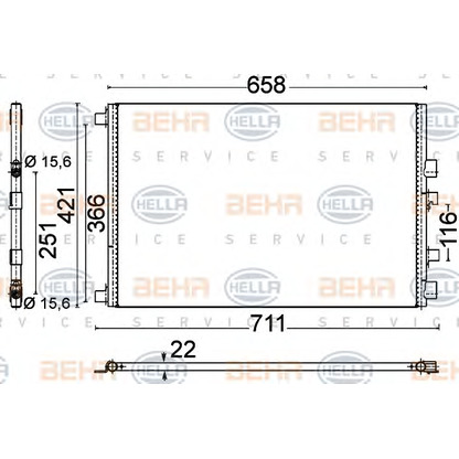 Фото Конденсатор, кондиционер HELLA 8FC351318561