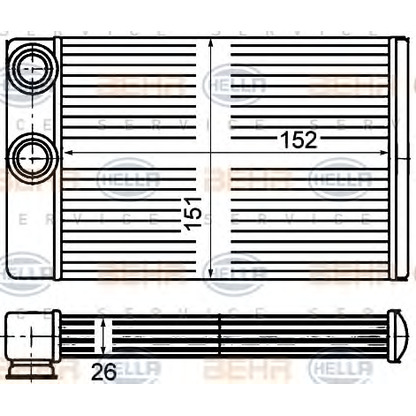 Photo Heat Exchanger, interior heating HELLA 8FH351670671