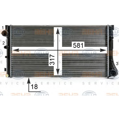 Photo Radiateur, refroidissement du moteur HELLA 8MK376700291