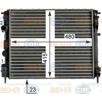 Photo Radiator, engine cooling HELLA 8MK376700584