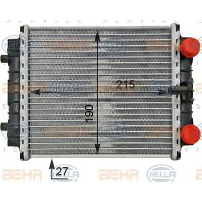 Foto Radiador, refrigeración del motor HELLA 8MK376701301