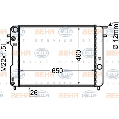 Photo Radiator, engine cooling HELLA 8MK376704751