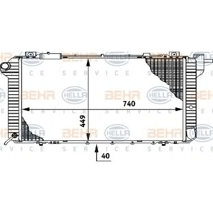 Photo Radiator, engine cooling HELLA 8MK376706001