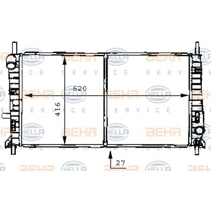 Photo Radiator, engine cooling HELLA 8MK376706641