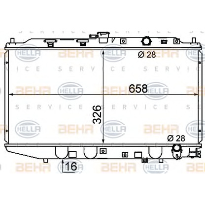 Photo Radiator, engine cooling HELLA 8MK376706681