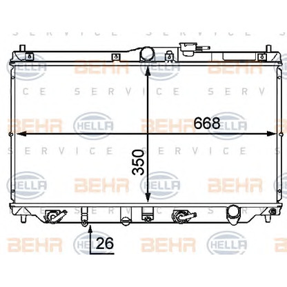 Photo Radiateur, refroidissement du moteur HELLA 8MK376707431