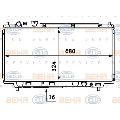 Photo Radiateur, refroidissement du moteur HELLA 8MK376707471