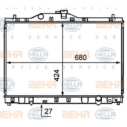 Foto Radiador, refrigeración del motor HELLA 8MK376708011