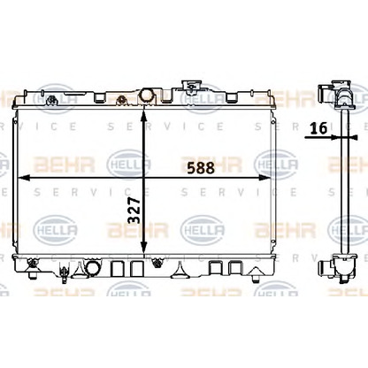 Photo Radiateur, refroidissement du moteur HELLA 8MK376708101