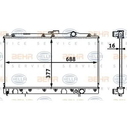 Foto Radiador, refrigeración del motor HELLA 8MK376708111