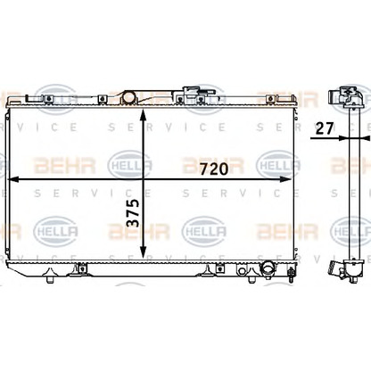 Фото Радиатор, охлаждение двигателя HELLA 8MK376708121