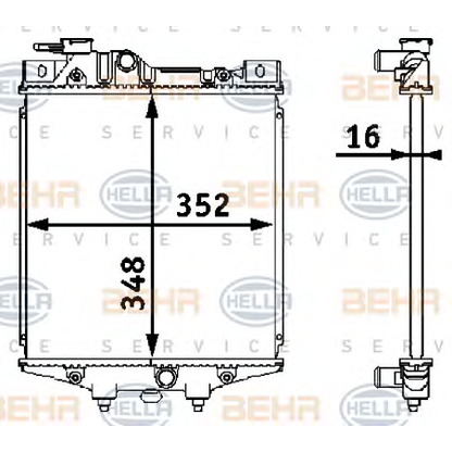 Photo Radiator, engine cooling HELLA 8MK376708221