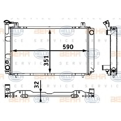 Foto Radiador, refrigeración del motor HELLA 8MK376708271