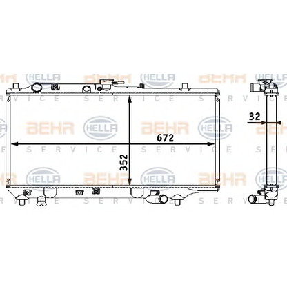 Foto Kühler, Motorkühlung HELLA 8MK376708291