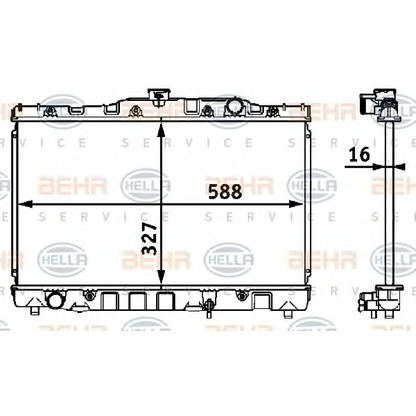 Foto Radiatore, Raffreddamento motore HELLA 8MK376708301