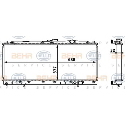 Foto Kühler, Motorkühlung HELLA 8MK376708321