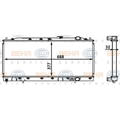 Foto Kühler, Motorkühlung HELLA 8MK376708331