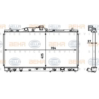 Foto Kühler, Motorkühlung HELLA 8MK376708371