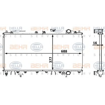 Photo Radiator, engine cooling HELLA 8MK376708401