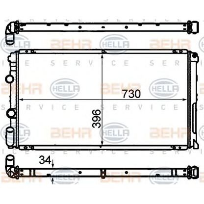 Photo Radiator, engine cooling HELLA 8MK376708451