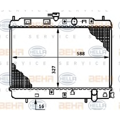 Foto Radiador, refrigeración del motor HELLA 8MK376708561