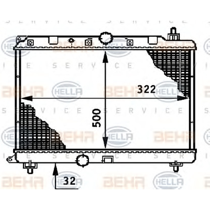 Photo Radiateur, refroidissement du moteur HELLA 8MK376708591