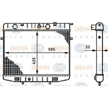 Foto Radiador, refrigeración del motor HELLA 8MK376708601