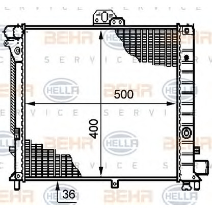 Photo Radiator, engine cooling HELLA 8MK376708781