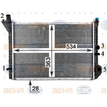 Foto Kühler, Motorkühlung HELLA 8MK376709031