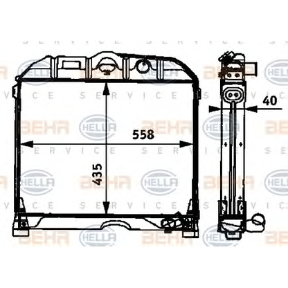 Photo Radiator, engine cooling HELLA 8MK376709041