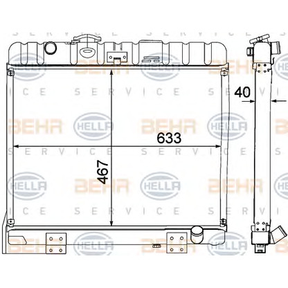 Foto Radiador, refrigeración del motor HELLA 8MK376709361