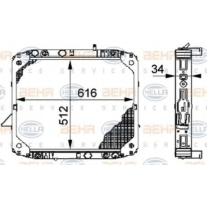 Photo Radiator, engine cooling HELLA 8MK376709711