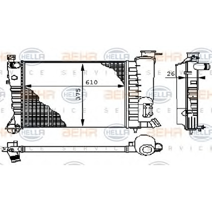 Foto Radiatore, Raffreddamento motore HELLA 8MK376710241