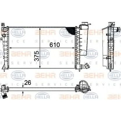 Photo Radiator, engine cooling HELLA 8MK376710264